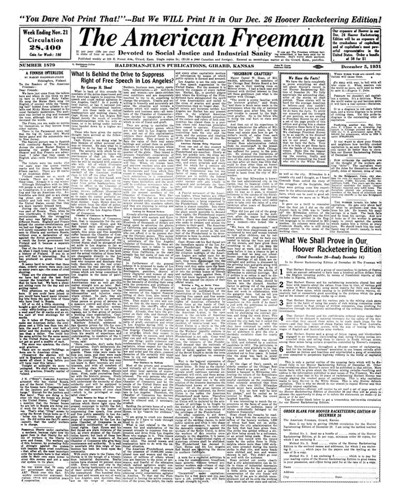 The American Freeman - Number 1879, Dec. 5, 1931